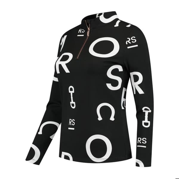 Långärmad ridtröja dam Mrs. Ros Jet Set Logotyp