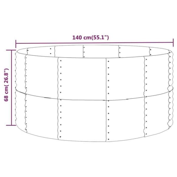 vidaXL Garden Raised Bed Silver pulverlackerat stål 319092