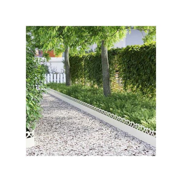Gräsmattskant i stål - vidaXL - 30 bitar - Vit - 103x0,05x22 cm - Hållbar - Utomhusbruk