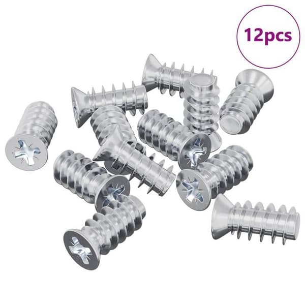 Bult - mutter - bricka Vidaxl Skruv 12 st Silver M6 x 12 mm Järn