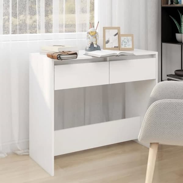 vidaXL Konsolbord Vit 89 × 41 × 76,5 cm Stål