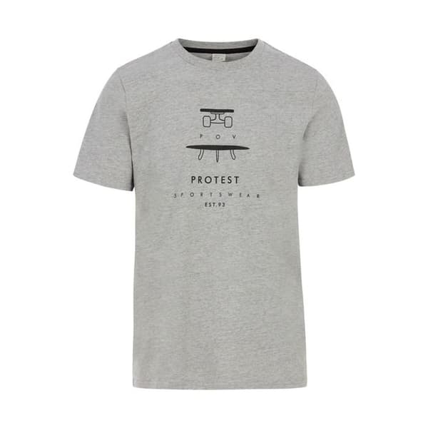 T-shirt Protest Andros - mörkgrå melange