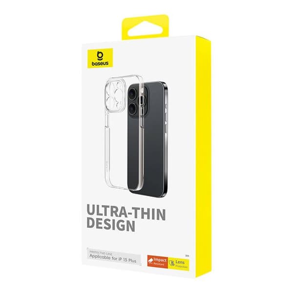 Coque - BASEUS - OS-Lucent - iPhone 15 Plus - Transparent - Halkskydd - Gulningsbeständig
