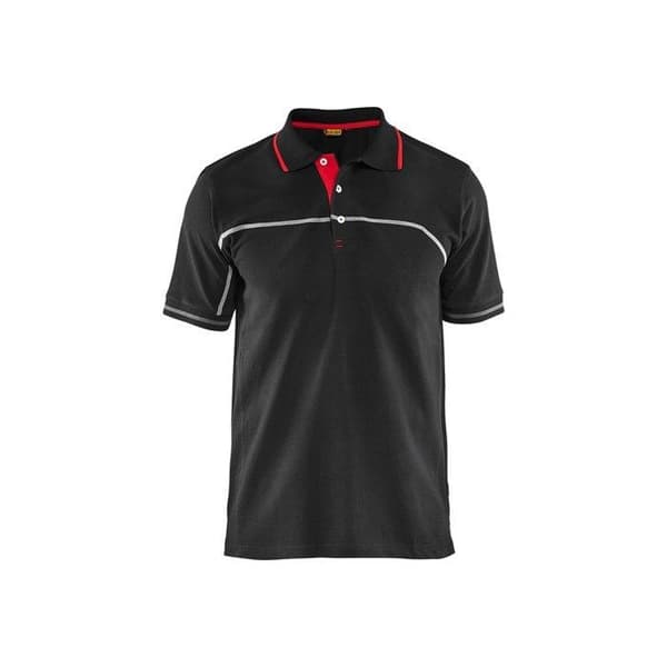 Polo Piqué Bicolore - Blaklader - 33891050 Svart...
