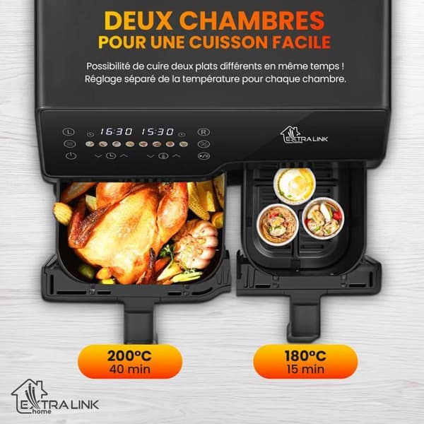 Luftfritös - EXTRALINK - Hem SJ-1000 - 10 L - 2500 W - Variabel temperatur
