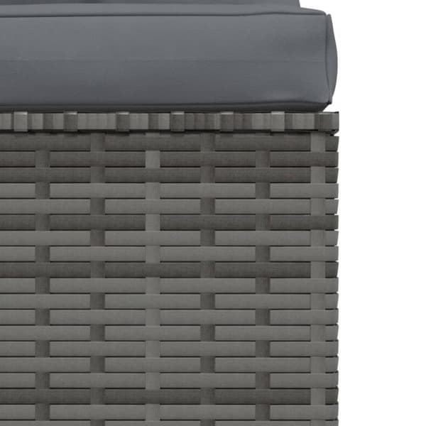 vidaXL Garden Central Soffa med Kuddar Grå Hartsvävd