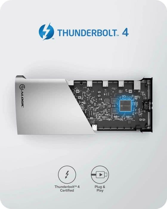 Thunderbolt 4-docka - ALOGIC BLAZE - 10-i-1 - 40 Gbit/s - Dubbel 4K-skärm