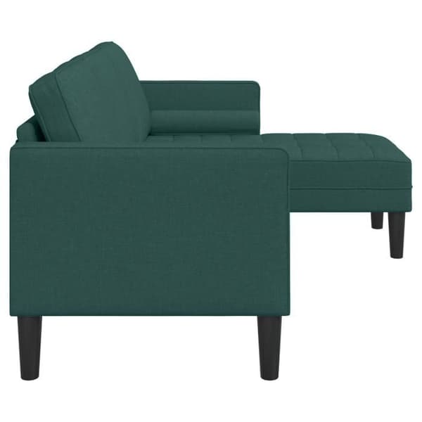 Soffa L - 160 cm - Mörkgrön tyg - 3 platser - Moderne design