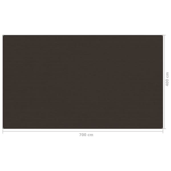 vidaXL Tältmatta 400x700 cm Brun