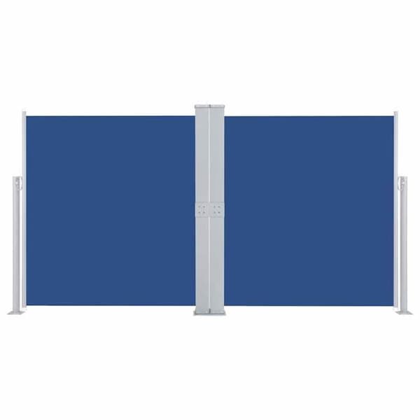 vidaXL Infällbar sidomarkis Blå 140 x 600 cm