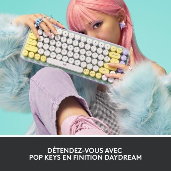 Tangentbord - Trådlöst - Logitech - Pop Keys - Mekanisk - Emoji Key - Mint