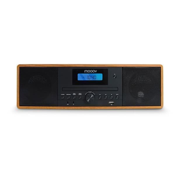 Mikro Hi-Fi Bluetooth 5.3 - FM-radio, CD-spelare - Träeffekt