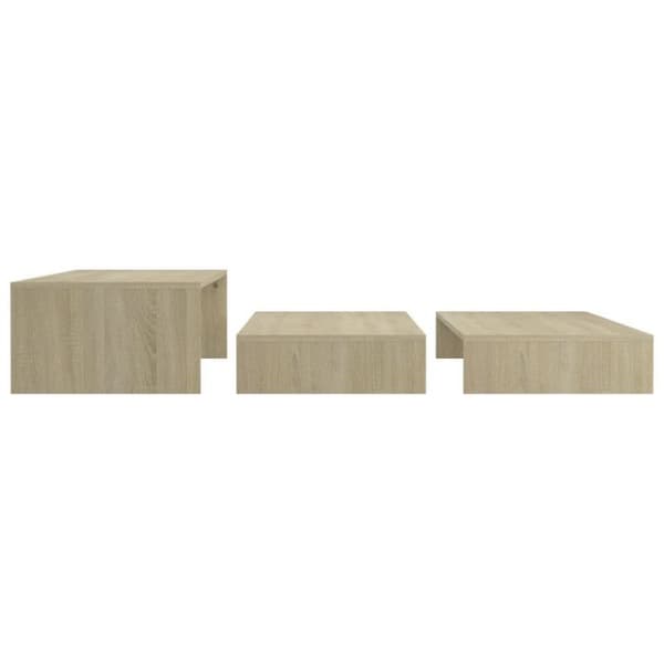 vidaXL Nesting Soffbordsset Ek 100x100x26,5 cm Spånskiva