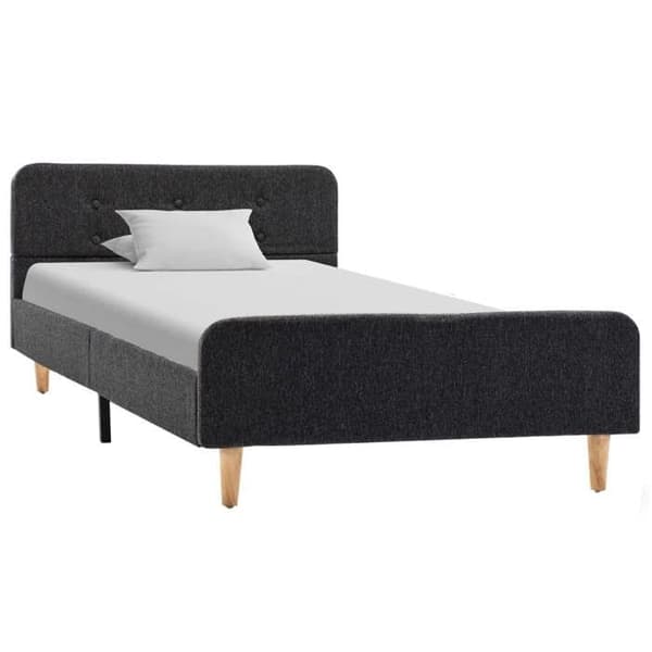 vidaXL Sängram Mörkgrå Jute 100 x 200 cm 284895