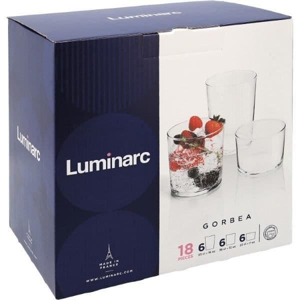 Set med glasögon Luminarc Gorbea Transparent glas (18 st)