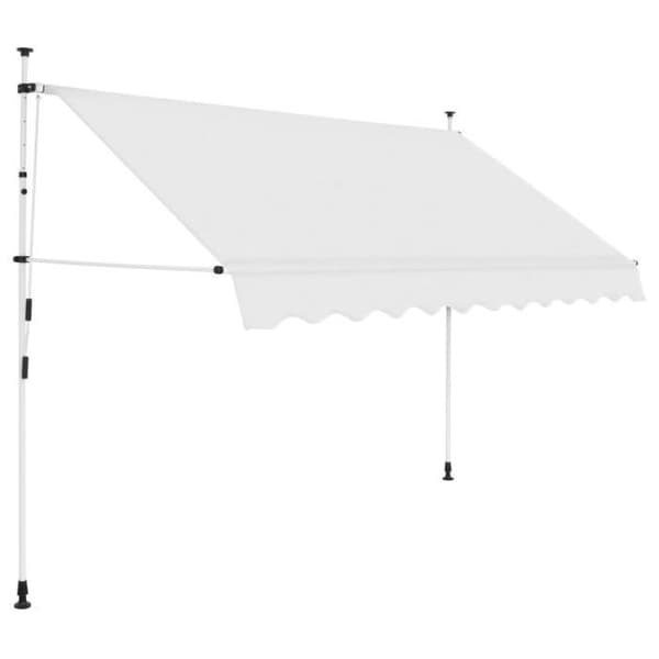 Utfällbart awning - vidaXL - 250 cm - Grädde - Manuell - Väderbeständig