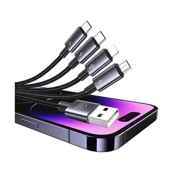 USB-kabel 4 i 1 USB-C/Lightning/Micro USB 15 W 1,2 m USAMS