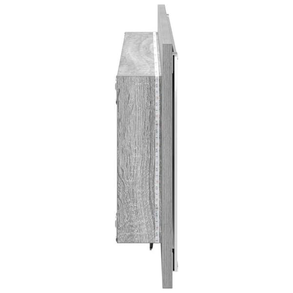 Badrumsspegel med LED-ljus Grå Sonoma 90x8,5x37 cm