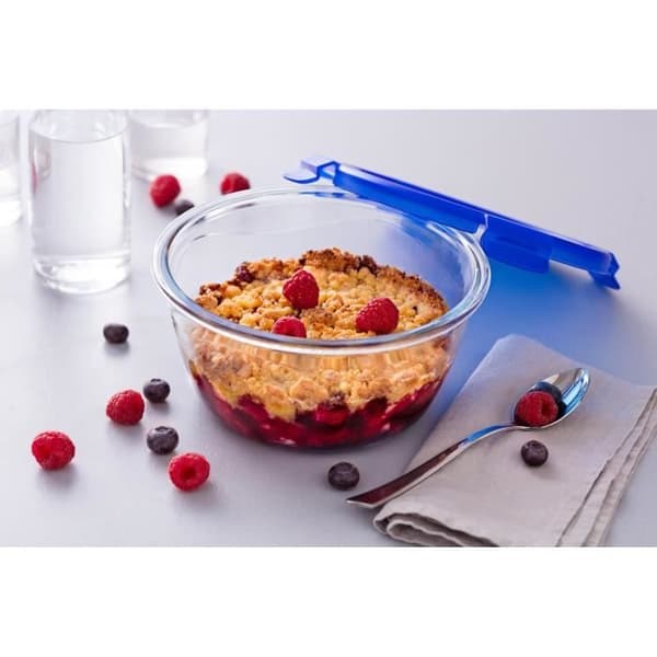 PYREX COOK & GO Rund förvaringsfat 0,7l 15cm + Blått lock