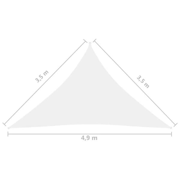 vidaXL Parasoll Segel Oxford Tyg Triangulär 3,5x3,5x4,9 m Vit