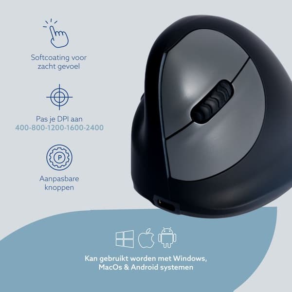 R-Go HE Break (stort format, trådad, 3-i-1-anslutning Bluetooth/2,4 GHz/USB)
