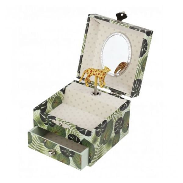 Savane Trousselier Cube Music Box - TROUSSELIER - Grön - Leopard Jungle - Soft Melody