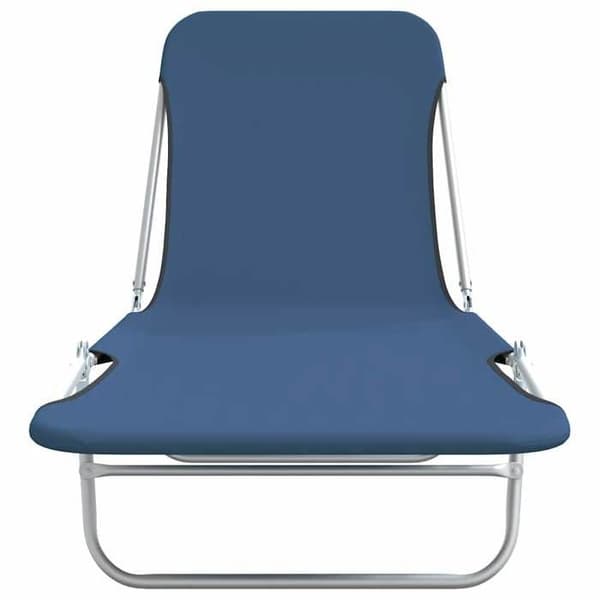 Set med 2 hopfällbara solstolar - Blå - 56 x 182 x 24,5 cm