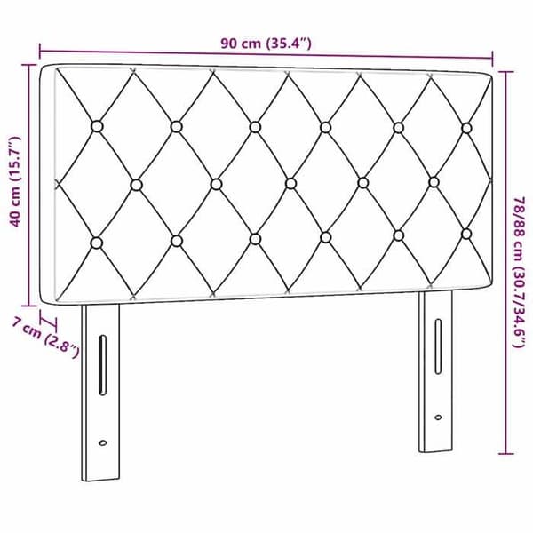 vidaXL Huvudgavel Mörkblå 90 cm Sammet 42007079