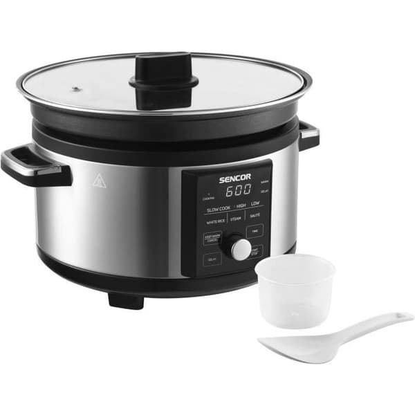 Slow cooker - SENCOR - SPR 5520SS - 5,5 L - Grå / Svart