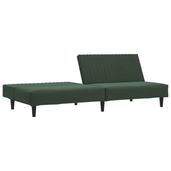 vidaXL 2-sits bäddsoffa Mörkgrön sammet 375928