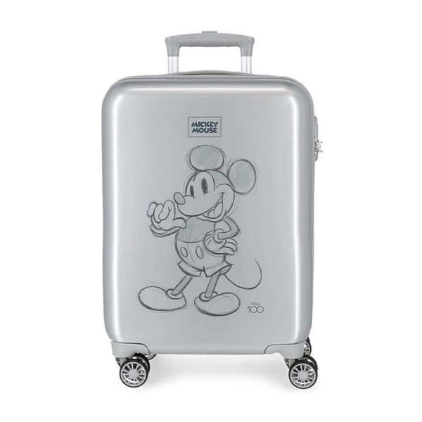 Barnväska - Disney - Mickey 100 år - 55 x 38 x 20 cm - Grå silver - 34L