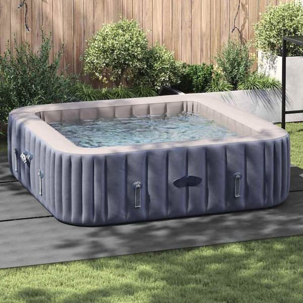 Poolgolv - vidaXL - 396x396 cm - Ljusgrå - Polyestergeotextil - Fällbar - Rivstark