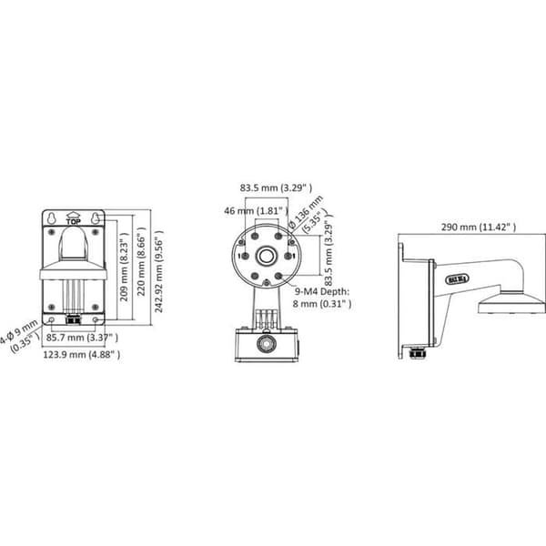 Väggfäste vit Alu. legering Hikvision 100090339