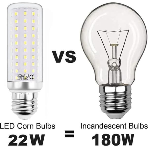 LED-lampa - HZSANUE - 22W - E27 - 6000K (Kallvit) - Pack om 3