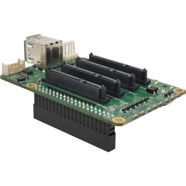 SATA HAT Quad expansionsmodul - ALLNET - Raspberry Pi 4 - 4 fack - USB PD/QC strömförsörjning - USB3