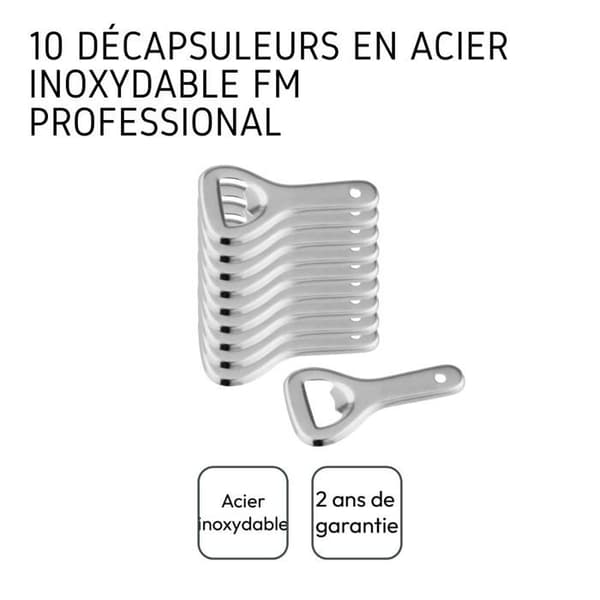 Paket med 10 mini flasköppnare FM Professional
