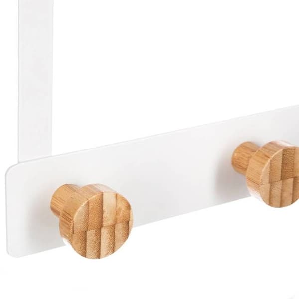 Hängare 5 huvuden metall och vitt bambu - 5 five simply smart