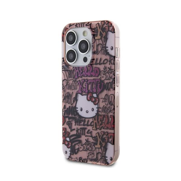 Telefonfodral - HELLO KITTY - iPhone 13 Pro Max - Rosa - Mjuk - Graffitidesign