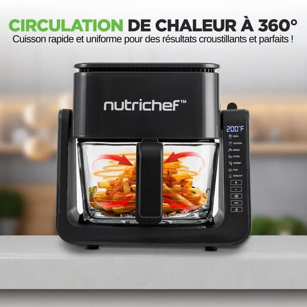 Luftfritös med grill - NUTRICHEF - NutriChef - 1500 W - 4 L - 8 program