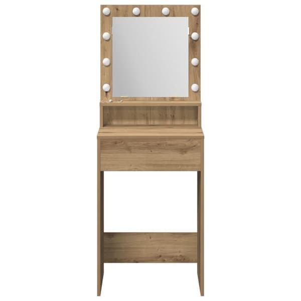 Coiffeuse - Ek Artisan - LED-belysning - 50x41x135 cm - Förvaring ingår