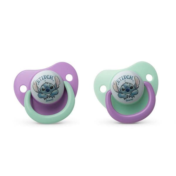 Set med 2 anatomiska nappar - THERMOBABY - Lilo & Stitch - Silikon - 6 månader+