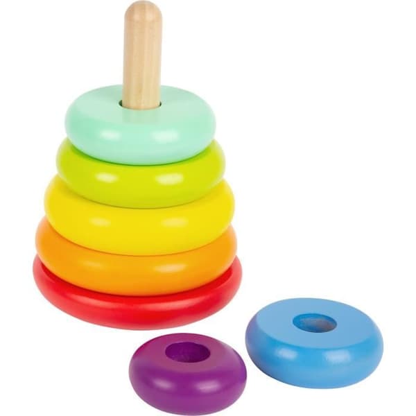 Small Foot junior regnbågsstapeltorn 15 cm trä