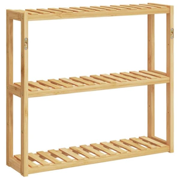 Badrumshylla - Bambu - 3 nivåer - 60x15x54 cm - Modern design - Lackerad