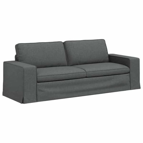 Mörkgrå Soffa 222 x 80 x 82 cm Metall