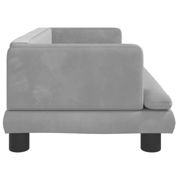 vidaXL Barnsoffa Ljusgrå 80x45x30 cm Sammet 3196306