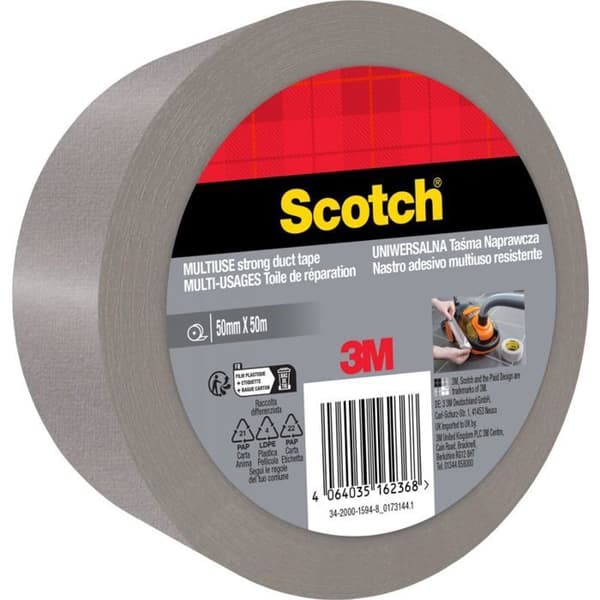 Tejp - SCOTCH - Reparationsband - 50 mm x 50 m - Grå - Mångsidig