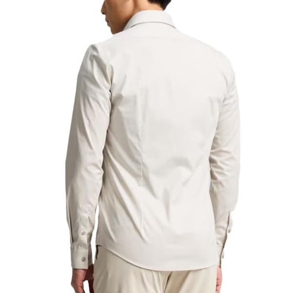 Beige Skjorta Herr Calvin Klein Jeans Poplin Micro