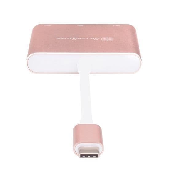 Adaptern - SILVERSTONE - SST-EP08P - USB 3.1 Typ C till HDMI 4K - USB Typ A - Rosa