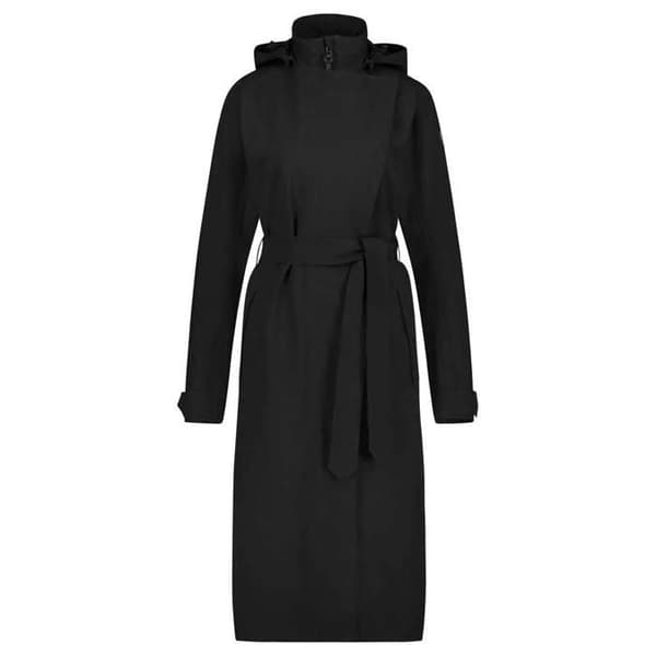 Vattentät lång dam Agu Trench Coat - svart