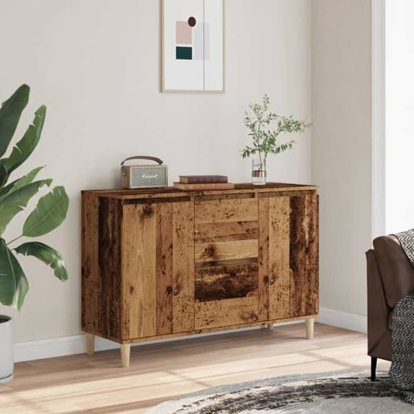 vidaXL Buffé gammalt trä 102x35x70 cm ingenjörsträ 856484